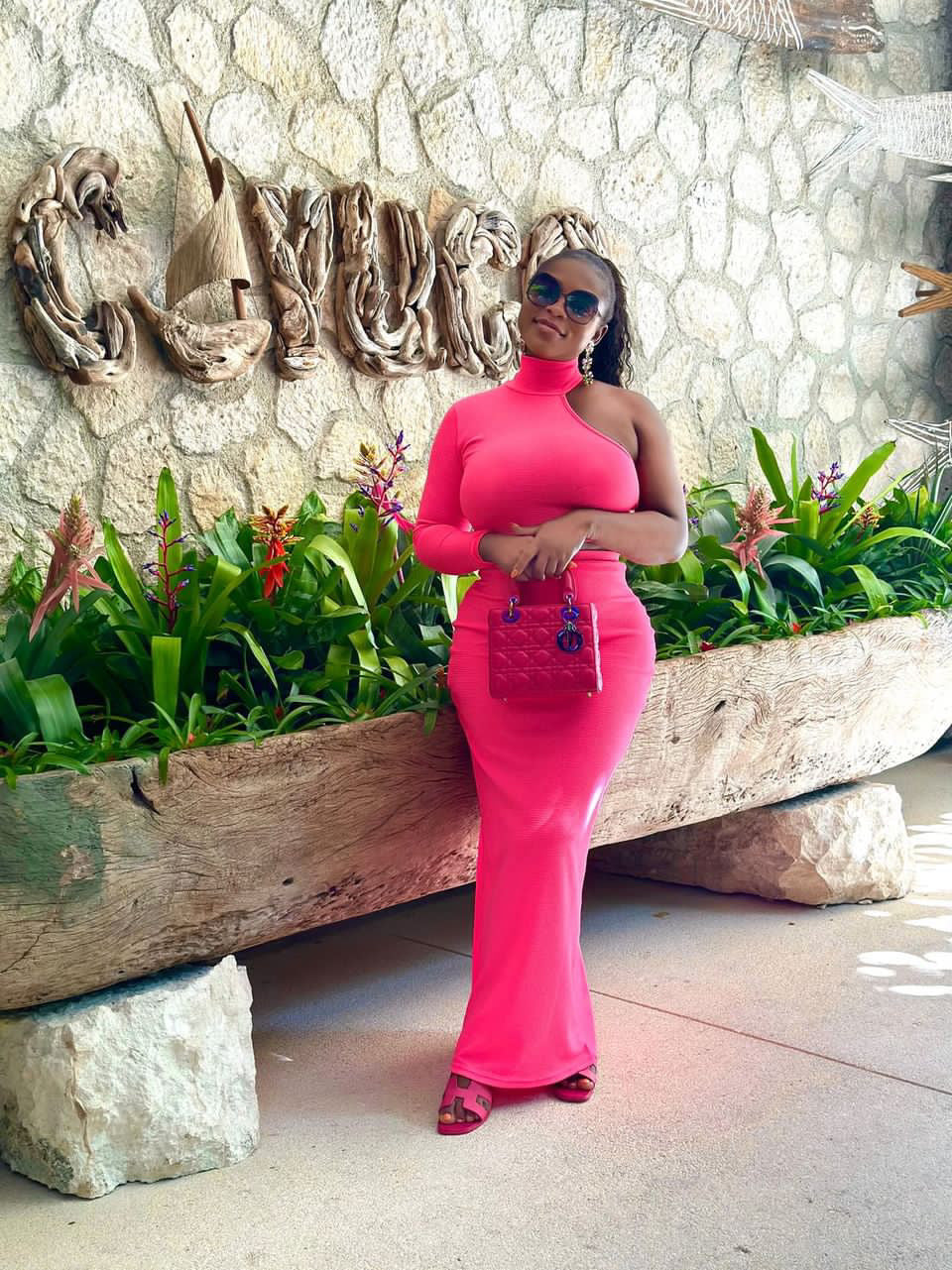 Chic One-Shoulder Pink Maxi Dress | Perfect Outing Dress for Women US 12 / #f2265d Chic One-Shoulder Pink Maxi Dress | Perfect Outing Dress for Women US 12 / #f2265d